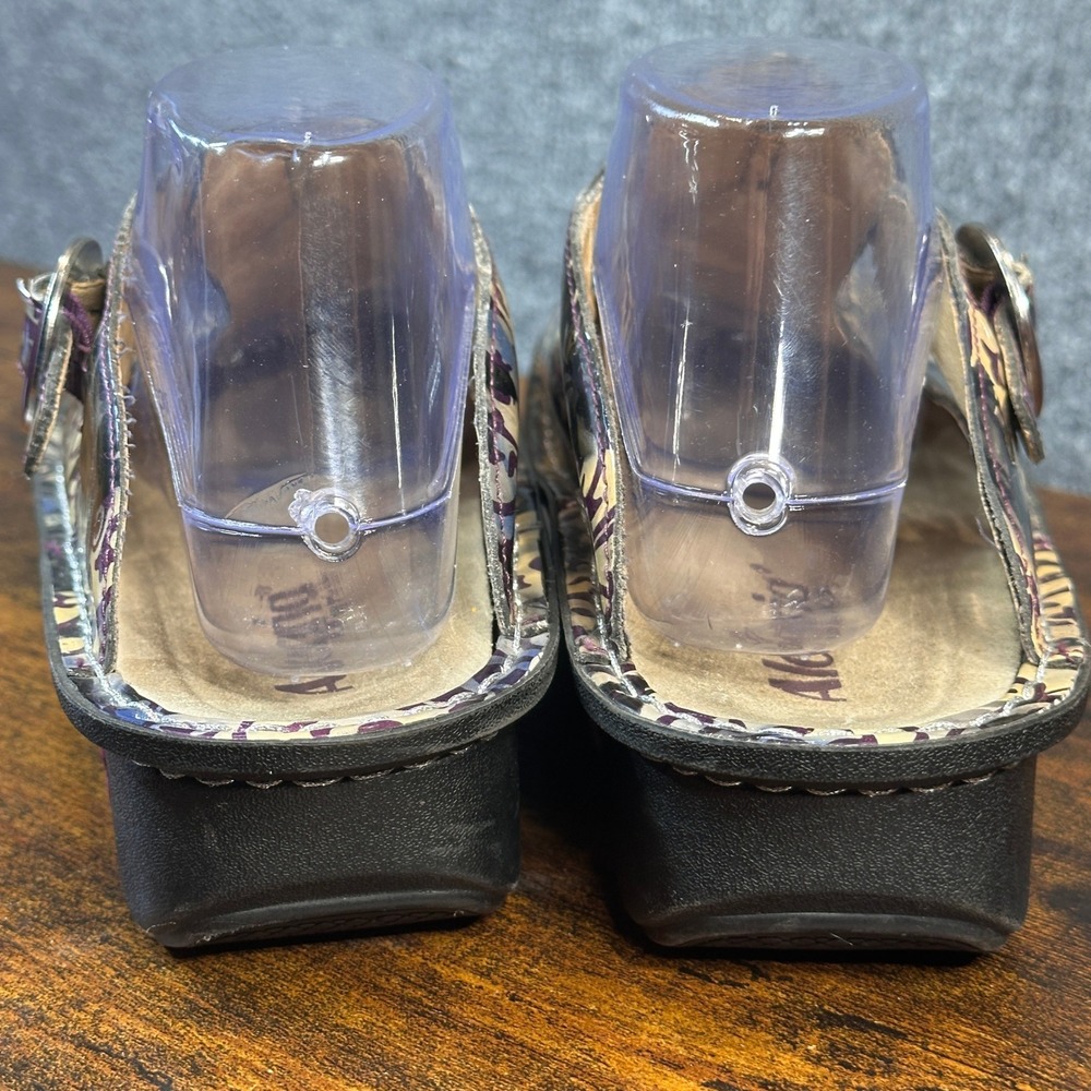 Alegria Clogs Sz 41 Purple Scroll Patent Leather Whimsical Boho Workwear Artsy - Picture 3 of 9